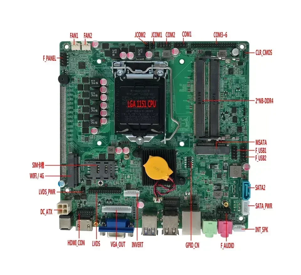 Фото Мини-плата Linux с процессорами Core 2.4GHz 2-го поколения i3 2310M 2350M, 3-го поколения i5 2520M 2540M, i7 2720M, 3-го поколения i5 3110M, 3360M, 3380M, 3320M, 3340M, i7 3540M, 3520M №3