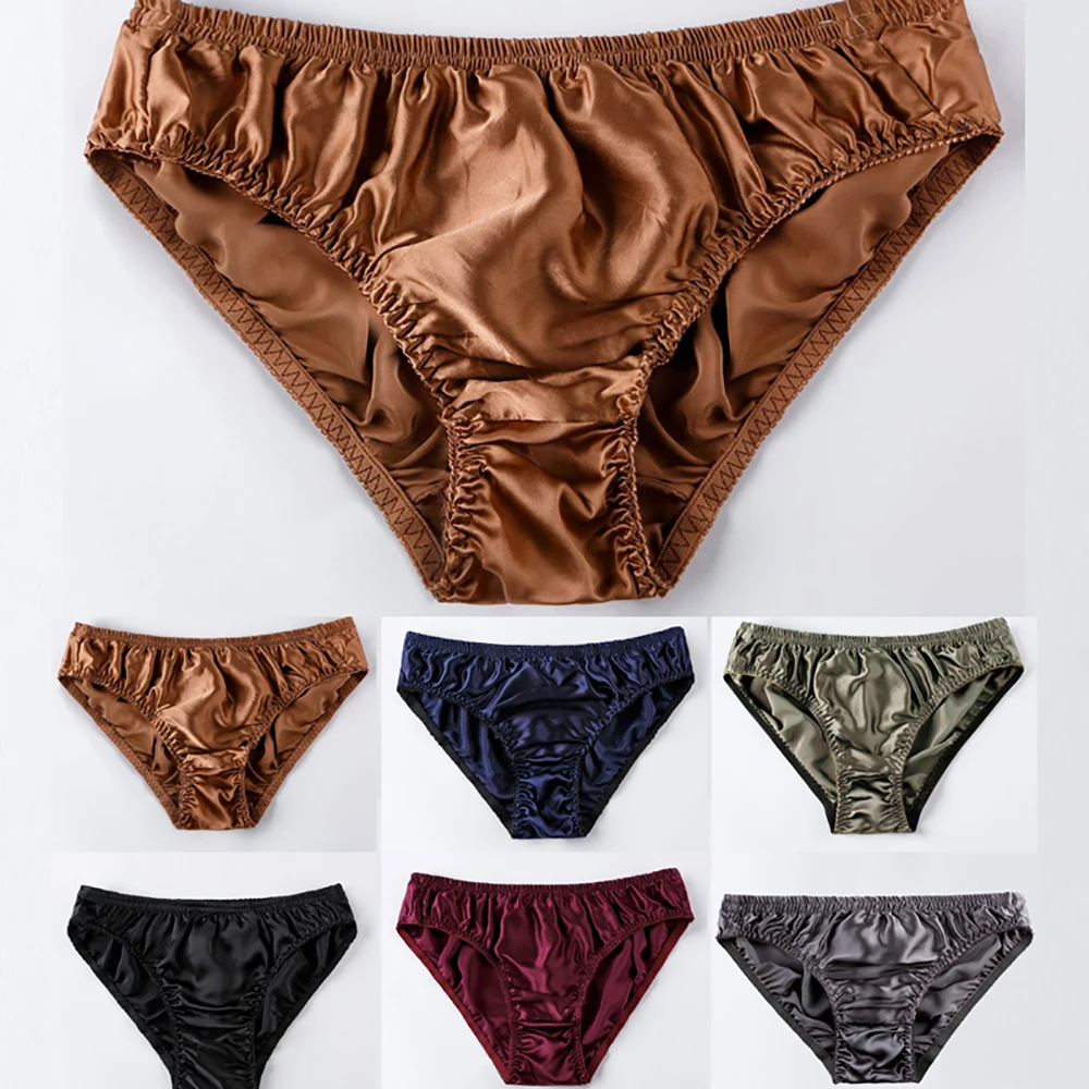

New Women's Silk Panties Underpants Soft Breathable Comfort Underwear Solid Girls Female Briefs Sexy Lingerie Plus Size Lingere