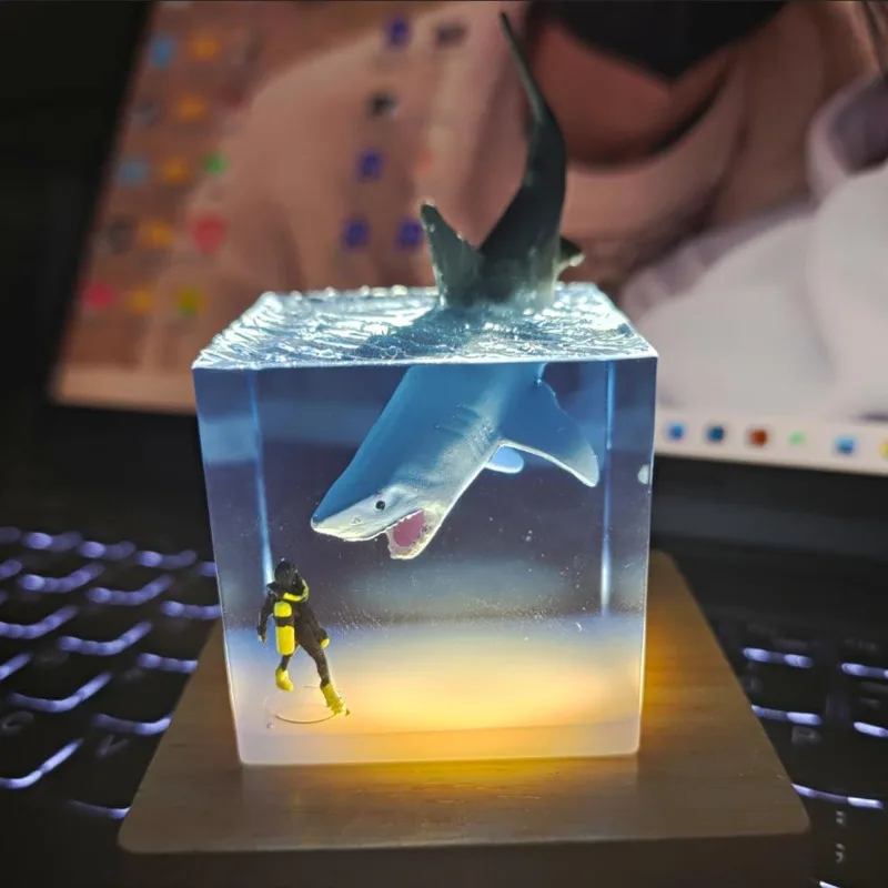 Светодиодный ночсветильник Кит Акула горб дайвер креативное украшение рыба