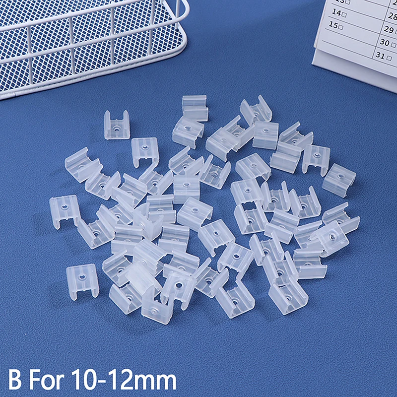 

50 шт., пластиковые зажимы для светодиодной ленты, 8/10/12/14/17/18/20 мм