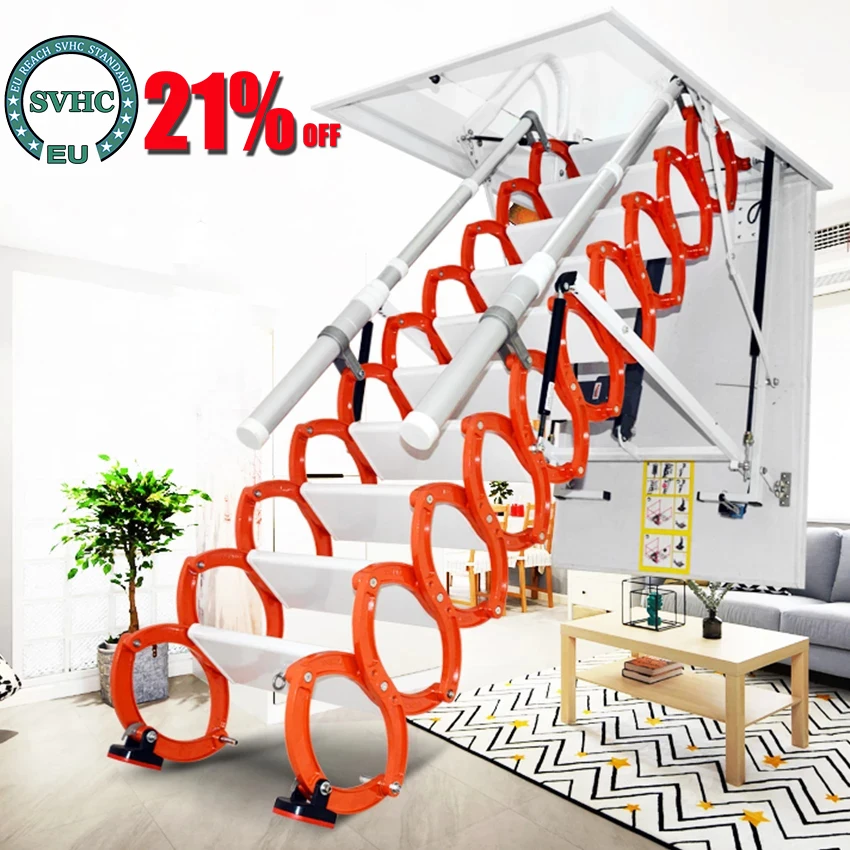 

Electric Hanging Retractable Staircase Household Attic Folding Stair Wall-mounted Telescopic Folding Ladder Attic Lifting Stairs