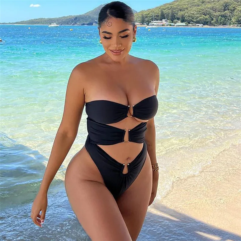 

Коллекция 2023 года, Y2K, без бретелек, искусственное оформление, облегающий эластичный однотонный Летний Пляжный топ для отпуска, клубная одежда