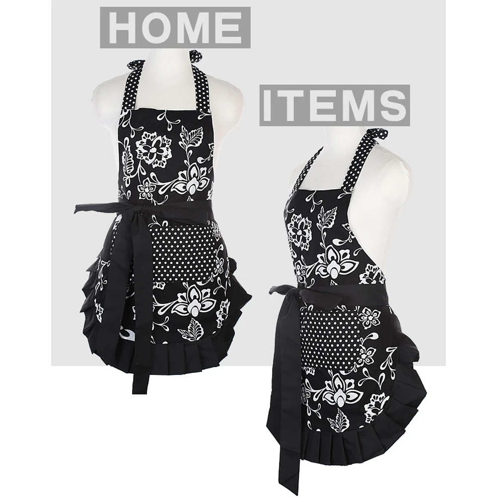 

Женский фартук из органического хлопка, галстук с двумя карманами, Милый Винтажный для выпечки, Длинный Ретро фартук для готовки