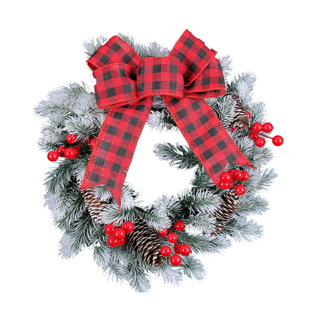 

30cm Christmas Wreath Front Door Garlands Hanging Oranments Merry Christmas Decor For Home 2024 Happy New Year Navidad Wreath