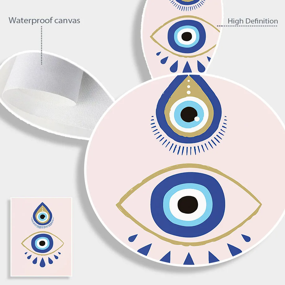 Абстрактная картина сглаза Турецкая Хамса Минималистичная Картина на холсте
