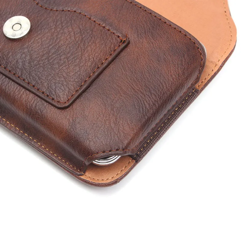 Vintage Leather Card Holder Phone Bag Mobile Belt Clip Case Holster Belt Pouch Men Waist Pack For Xiaomi 9 iPhone Samsung Huawei