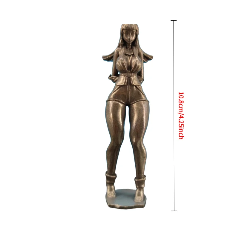 

Antiqued Brass Cute Anime Girl Model Mini Decorative Statue - Collectible Home Decor Accent Desktop Ornament​​
