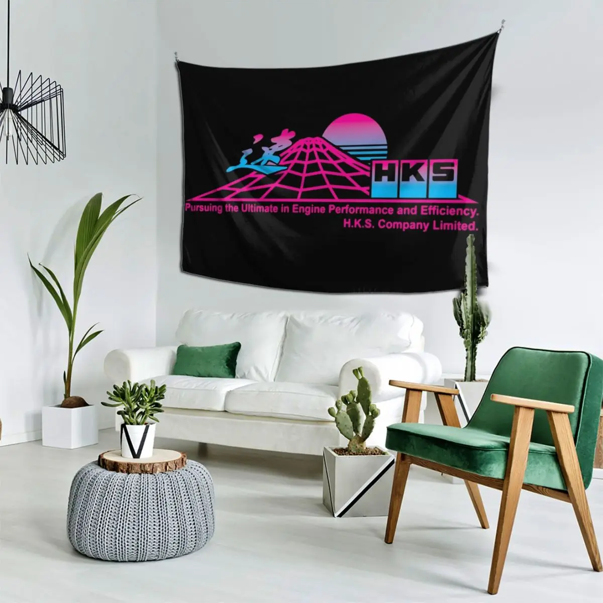 HKS - Vaporwave II Гора Фудзи черный гобелен обои настенная роспись японский декор для