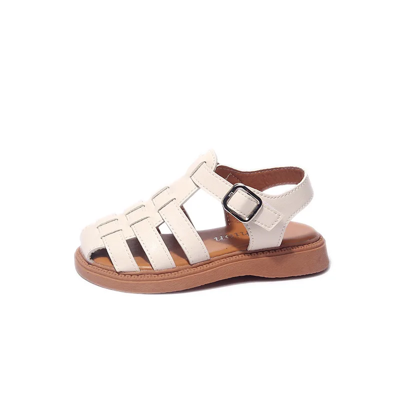 

2023 New Baby Girl Sandals Children Retro Soft-soled Roman Shoes Summer Boys Breathable Non-slip Kids Fashion Versatile Casual