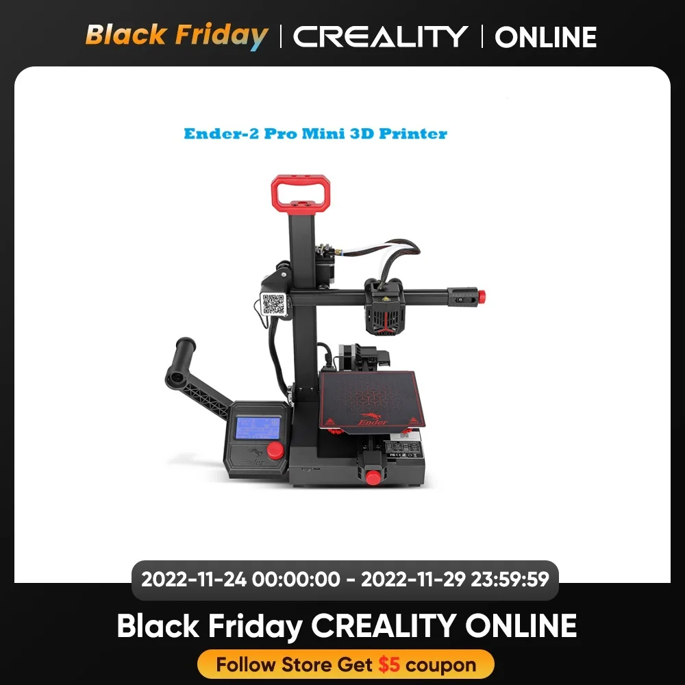 

CREALITY 3D Ender-2 Pro Pre-Install Light and Portable Built-in Power Supply 165*165*180MM Printer