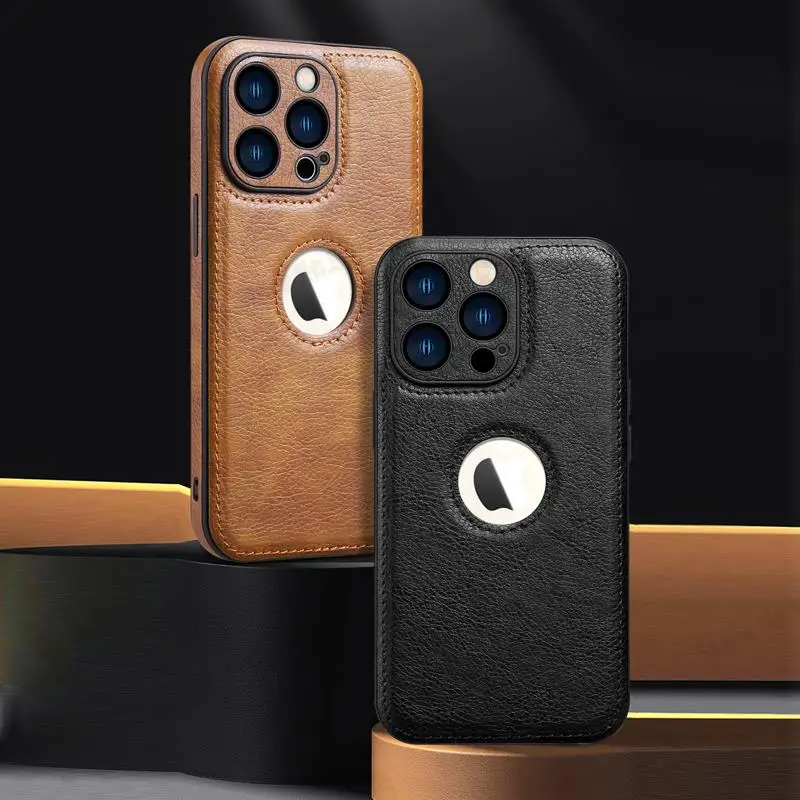 

For iPhone 13 Pro Max Leather Soft Silicone Phone Case For Apple 12 Pro Max 11 Pro XR X XS Max 7 8 Plus Camera Protection Cover