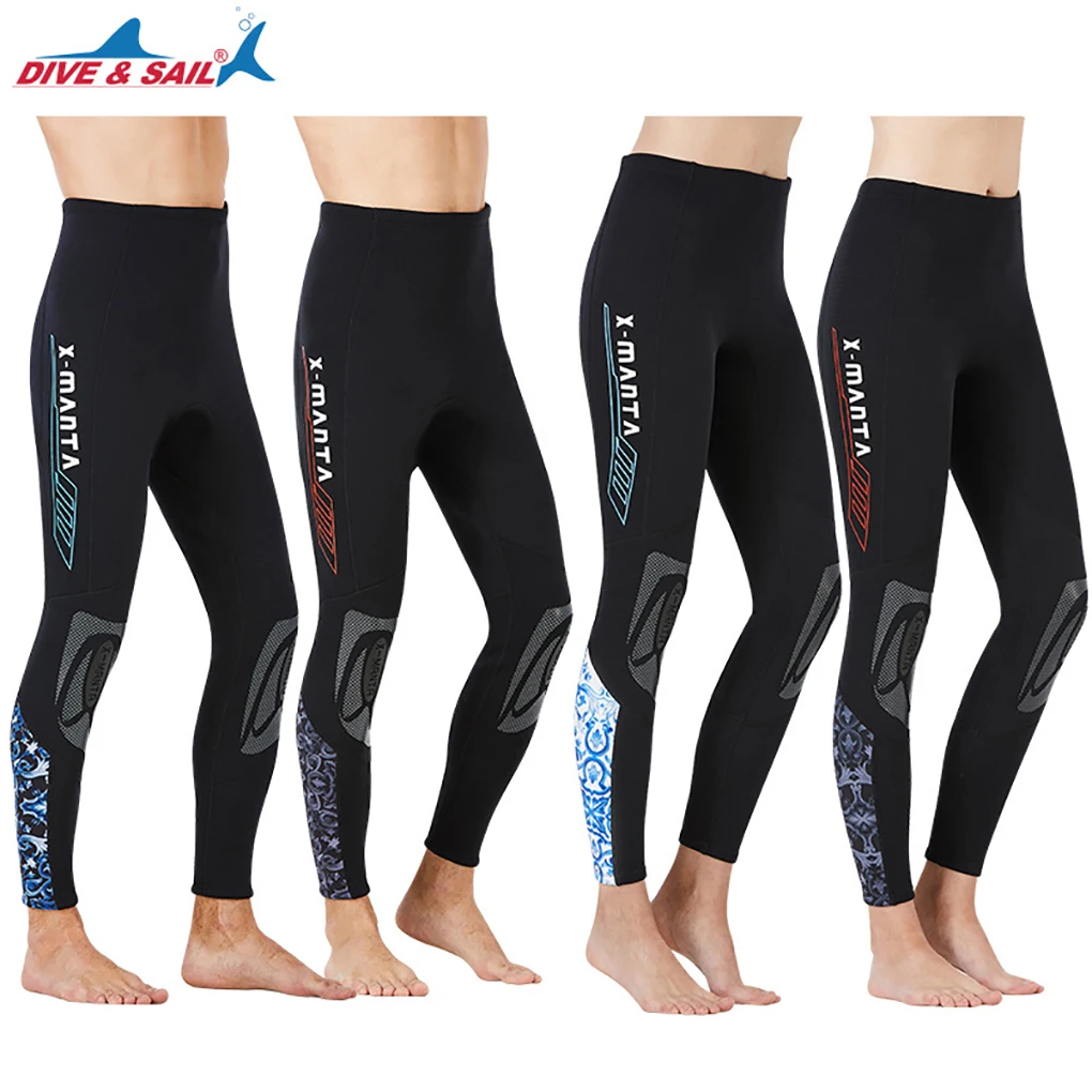 

DIVE SAIL 3MM Wetsuit Pants Thickened Keep Warm Winter Swimming Diving Leggings for Snorkeling Surfing Men's grey XXL
