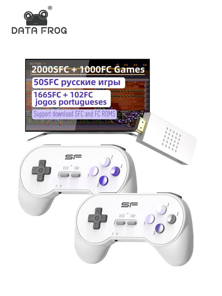 16-битная Беспроводная ТВ игровая консоль DATA FROG для SFC 3000 + игр, Dendy Game Stick 4K, игровая консоль для SNES, мини ретро консоль
