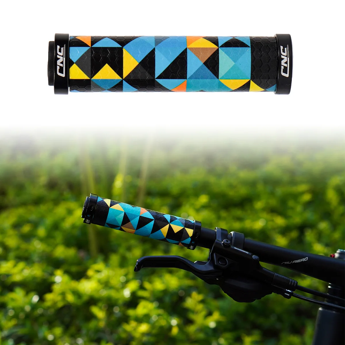 Mountain Bike Silicone Grip Anti-vibration Anti-skid Bilateral Locking Silicone Grip Cover Dead Flying Bike Accessories Grip