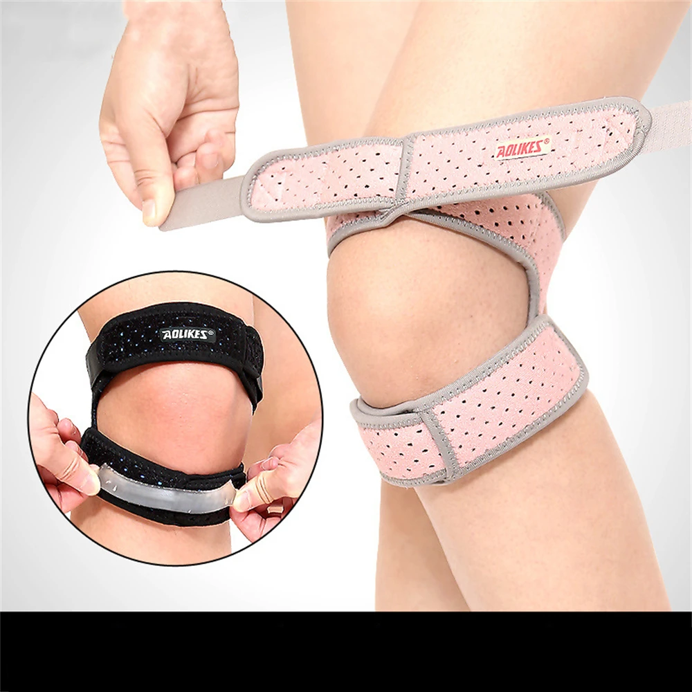 2 Pcs Patella Knee Strap X-shaped Silicone Anti-Slip Patella Belt for Running Basketball Fitness Sports Knee Pain Relief Support