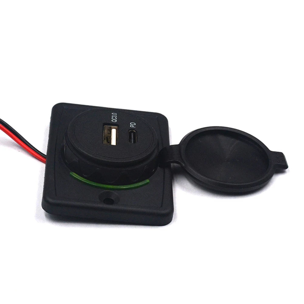 

Brand New Car Charger USB Charger Socket Type C USB Useful Adapter Black Charger Durable For GPS For Motorcycle