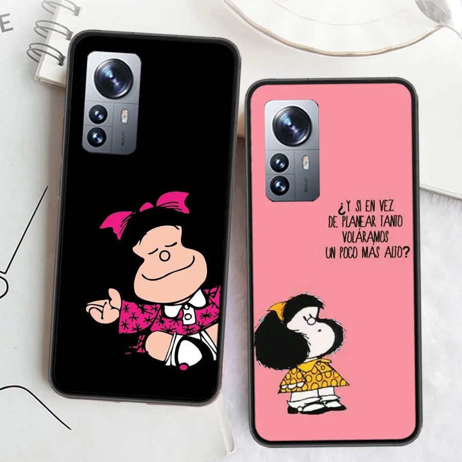Чехол для телефона Mafalda с мультяшным рисунком Xiaomi Poco X7 X6 X5 X4 X3 GT NFC M4 M5 Pro 5G M3 Mi F6 F5 F4 F3