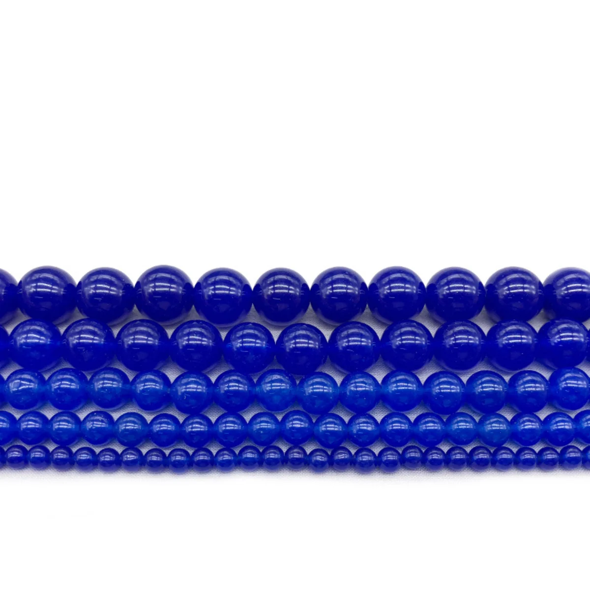 

Round Natural Dark Blue Chalcedony Jade Loose Beads Semi-finished Products Handmade String Diy Accessories Girl Jewelry Necklace
