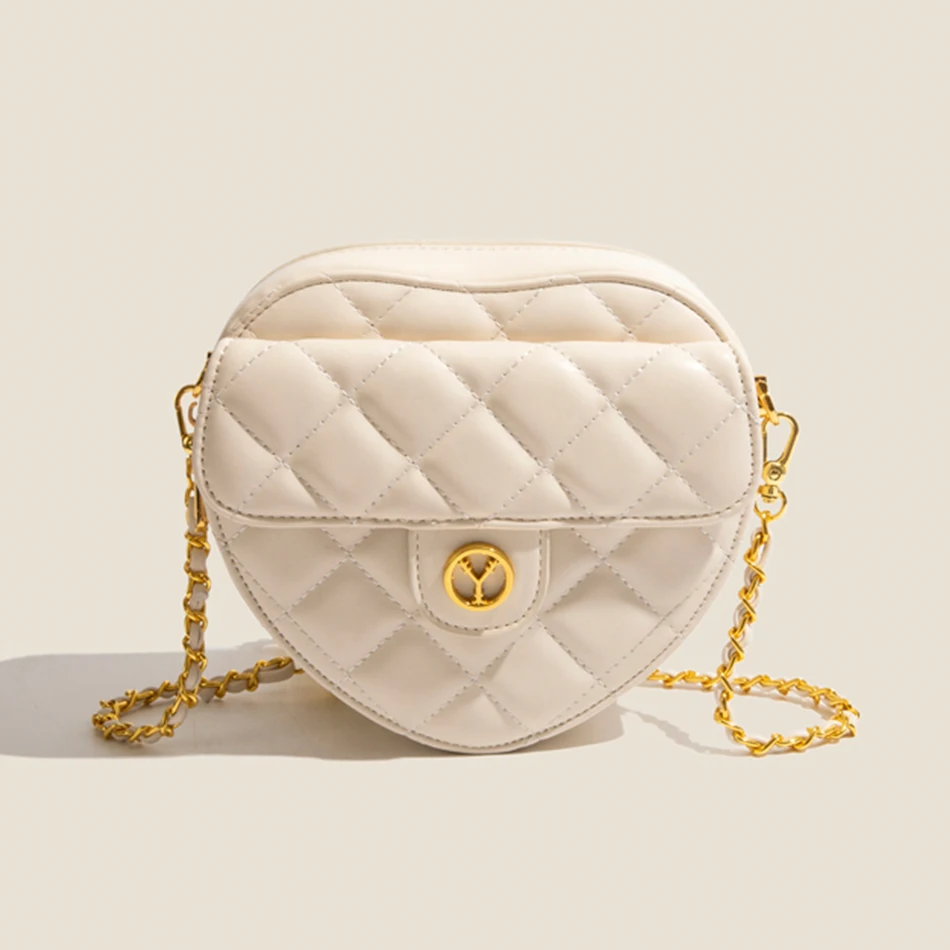 

Luxury Brand Small Women's Heart Shoulder Crossbody Bag Top Quality PU Leather Cute Handbag Designer Chain Trends Crossbody Bags