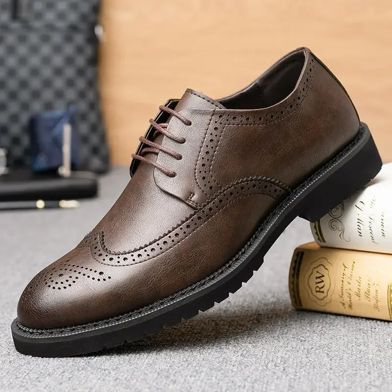 

Leather Shoes Men's Autumn New Business Formal Wear Winter Men's Leather Shoes Men's Breathable Soft Bottom Soft Surface British