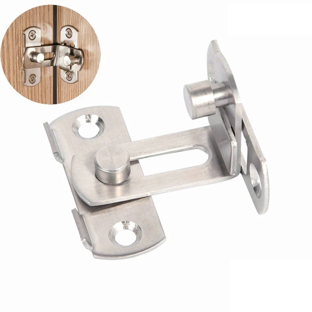 

High New Quality Accessories Durable Door Bolt Latch 90 Degree Barrel Buckle Hasp Sliding Lock Stainless Steel