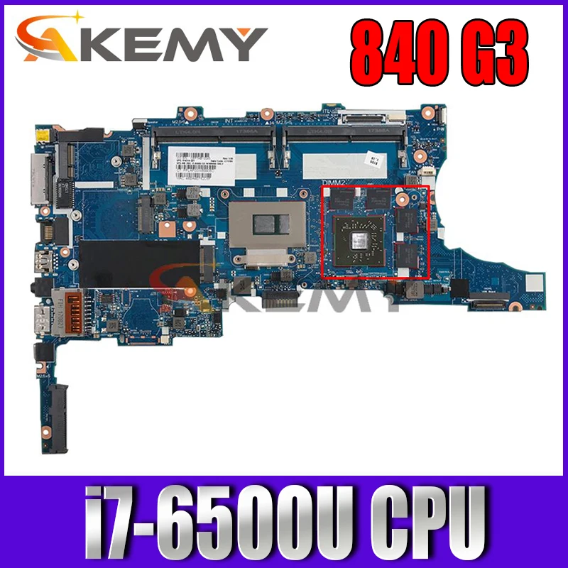 

918335-001 918335-601 For HP ZBook 15u G3 840 G3 Laptop Motherboard w/ i7-6500U CPU 216-0868010 6050A2892401-MB-A01 System board