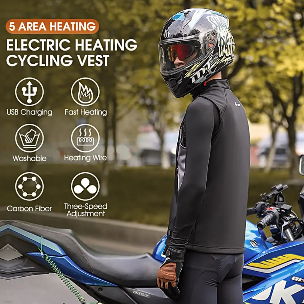 Heated Vest Fast Heating 3-speed Adjustment Washable Keep Warm USB Charging Men Women Heating Waistcoat Thermal for Outdoor