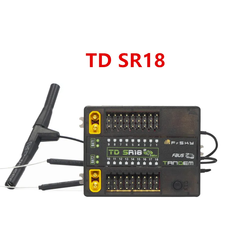 Фото Приемник FrSky TD SR18 Tandem двухдиапазонный 2.4ГГц / 900МГц со встроенными функциями расширенной стабилизации / Black-Box для запчастей к игрушечным моделям №1