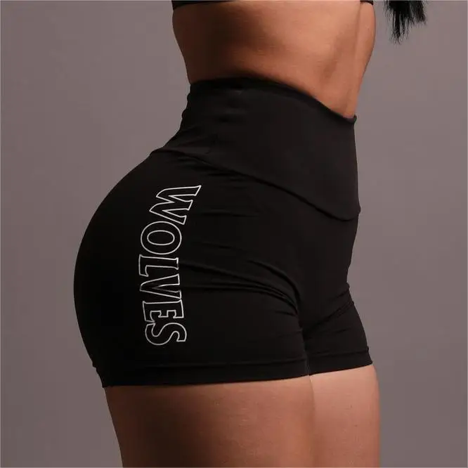 Darc Shorts Women Gym Wolves Seamless Black Shorts Gym Fitness Skinny Hip Lift Sports Yoga Short
