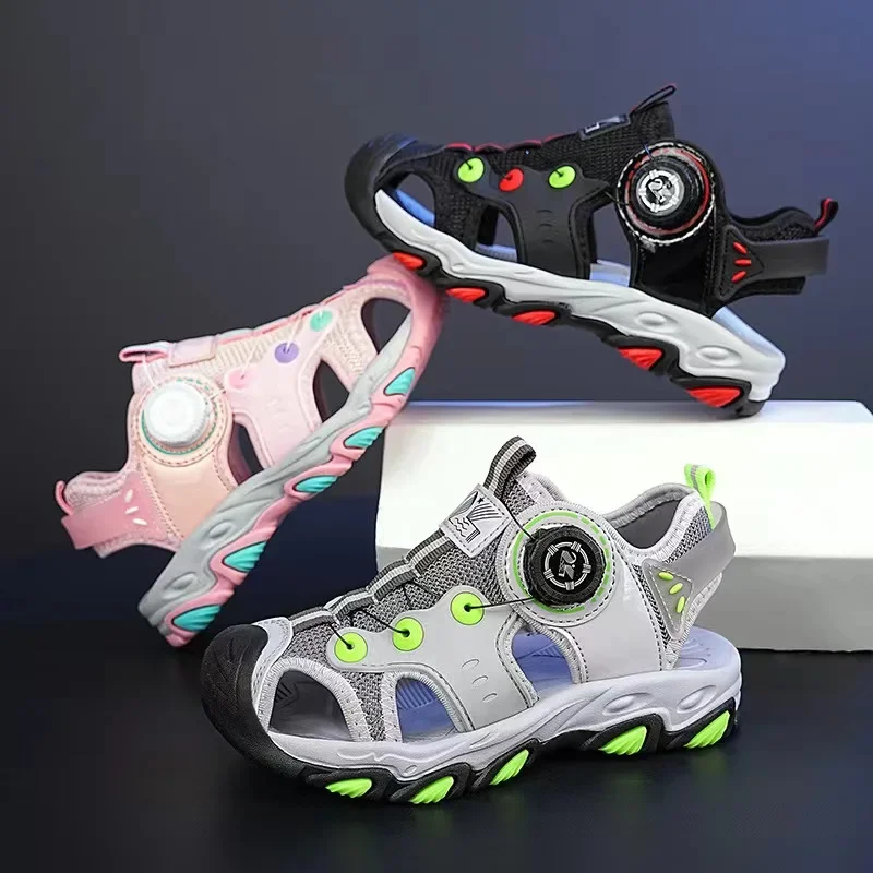 Сандалии Baotou дышащие нескользящие для мальчиков и девочек пляжные универсальные