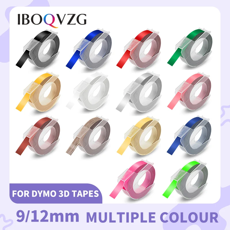 IBOQVZG 9 мм 12 для DYMO 3D лента с тиснением пластиковые тиснения - Цена: 2.37