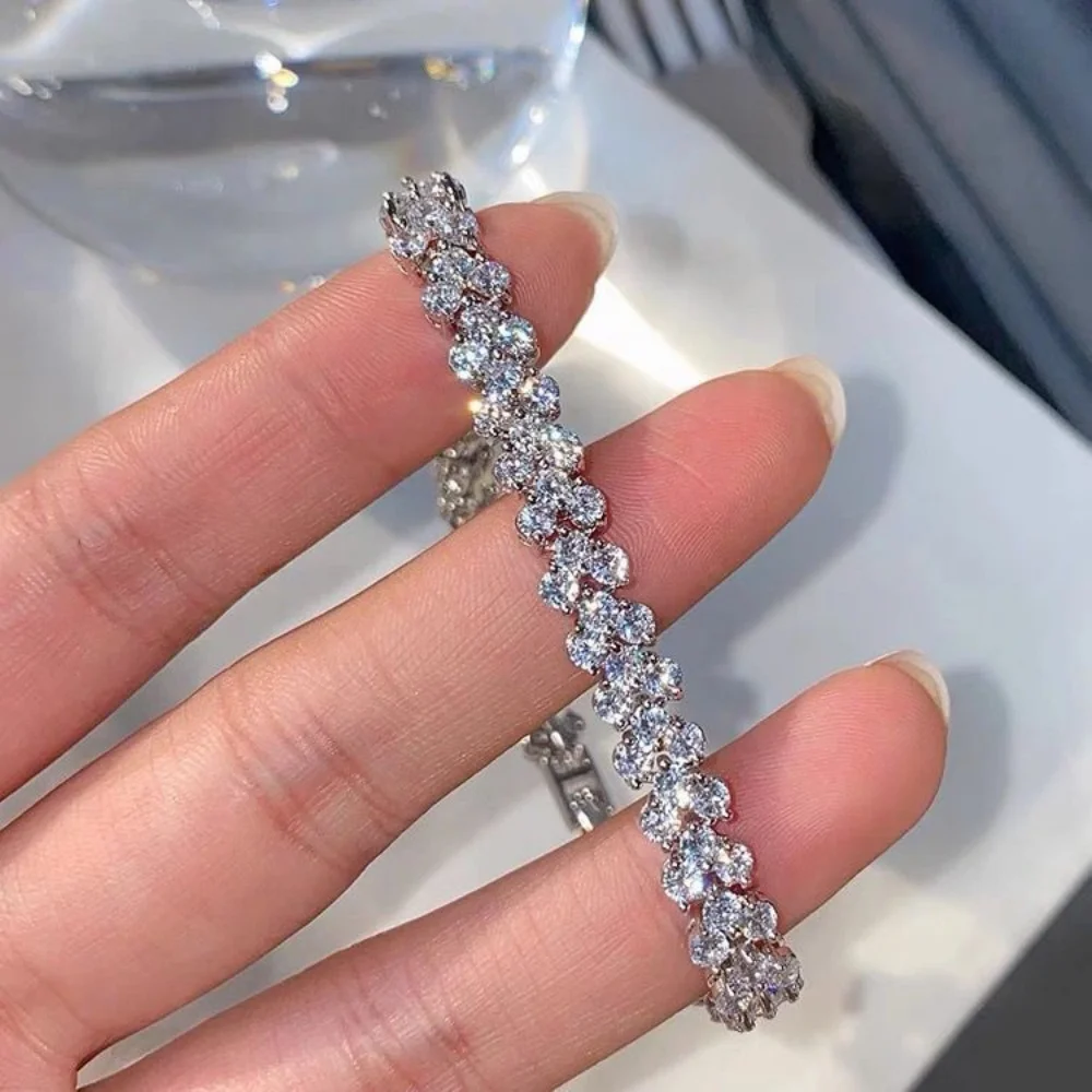 2023 Новый Серебряный цветной сверкающий Гипсофила регулируемый браслет и браслет для женщин модные Ручные ювелирные изделия свадебные подарки