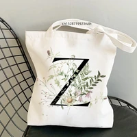 bag fashion cotton letter plant print girl shoulder canvas casual ins large shopper street handbag wallet women shopper tote bag