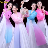 hanfu classical dance costumes female elegant fan yangko dance national costumes modern dance suit practice yangko costumes