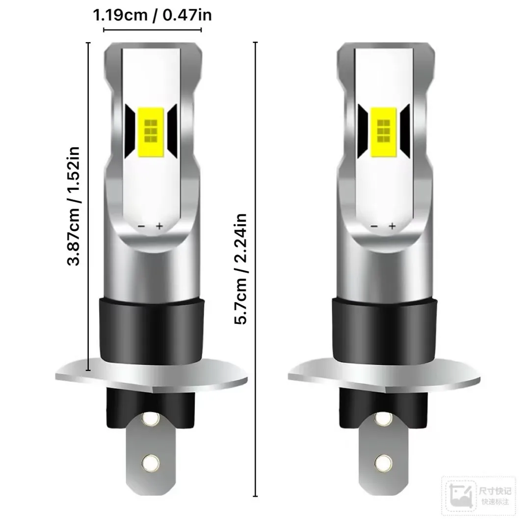 

2 шт. Новые светодиодные лампы H3 H1 для автомобильных фар, 120 Вт, 30000 лм, CSP, безвентиляторные, диодные противотуманные фары, 12 В, 6000K, для автомобилей