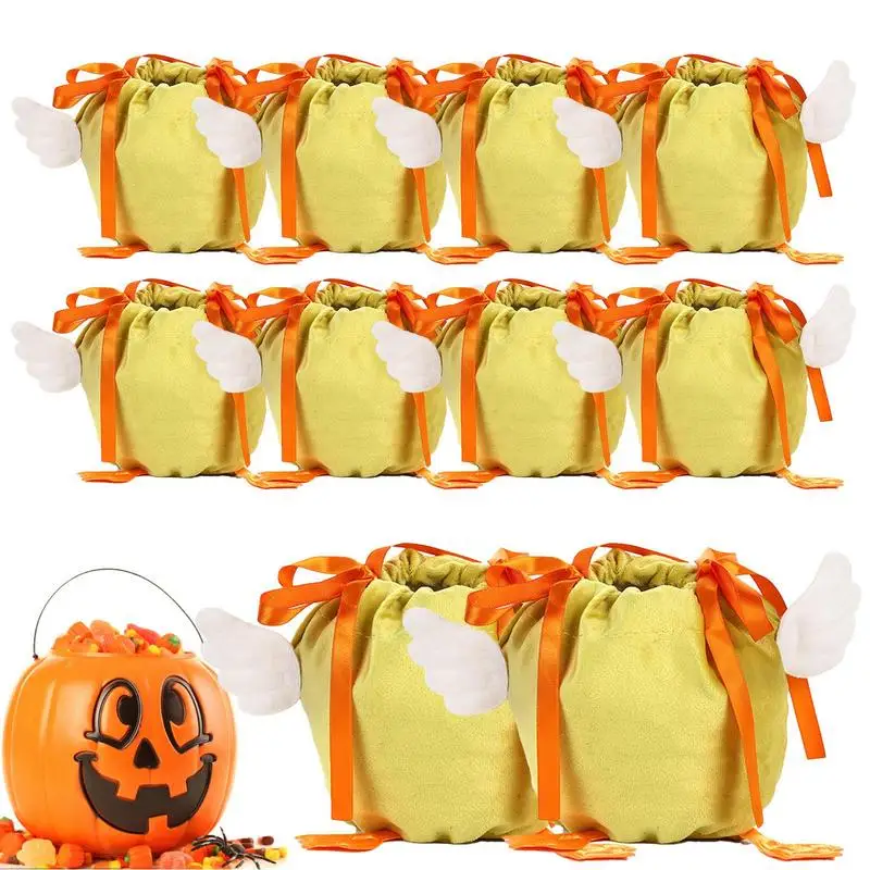 

Halloween Velvet Gift Bags Wing Duckling Velvet Packaging Bag With Drawstring Halloween Gift Box Pouch Wedding Favors
