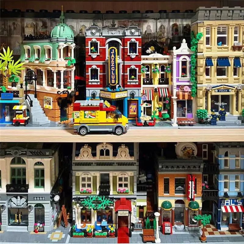 

Creatoring Expert 10312 Jazz Club Pizzeria Shop BookShop Town Hall Model Moc Modular Building Blocks Brick Bank Cafe Corner Toy