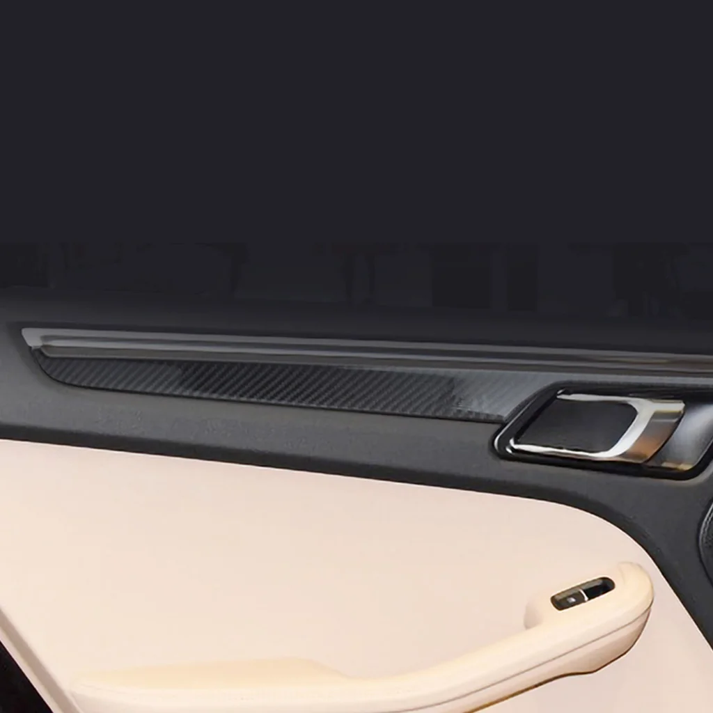 Черная внутренняя отделка автомобиля защитная наклейка из углеродного волокна