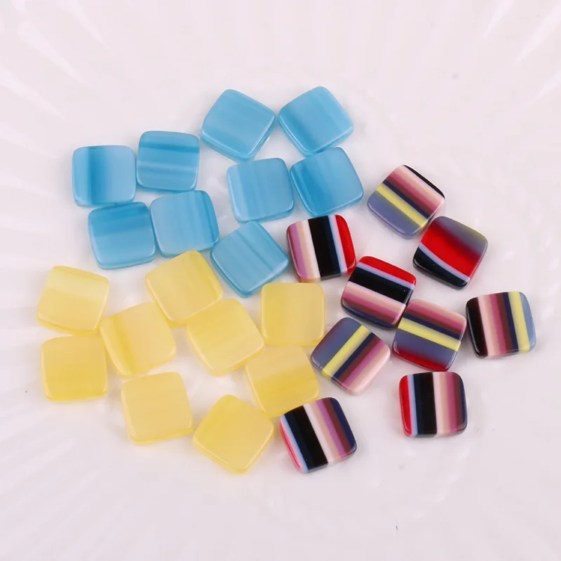 

50 PCS 10x10mm Resin Acrylic Square Hairwear Earring Accessories For DIY Jewelry Making Material