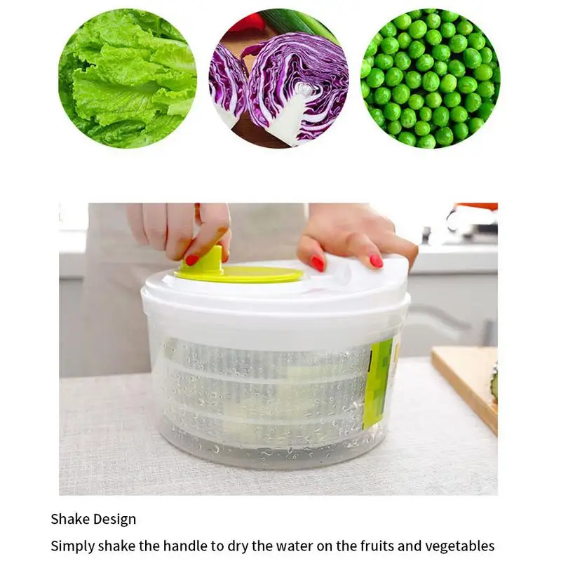 

Large Capacity Salad Spinner Washing Drying Leafy Vegetables Dehydrator Drain Basket Washing Basin Lettuce Greens Washer Dryer