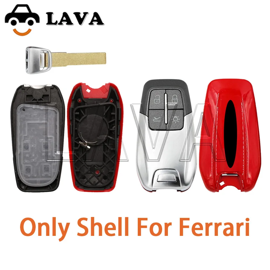 

Корпус ключа LAVA для Ferrari 458 588 488GTB LaFerrari 2014-2020, высококачественный корпус смарт-ключа с логотипом и лезвием