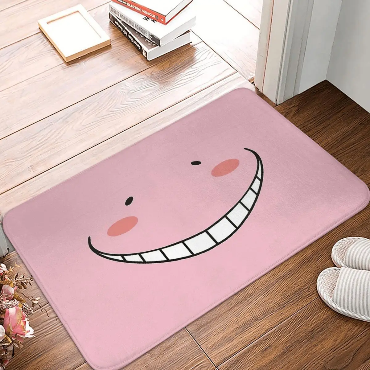 

Assassination Classroom Octopus Teacher Bath Mat Pink Koro Sensei Doormat Flannel Carpet Outdoor Rug Home Decor