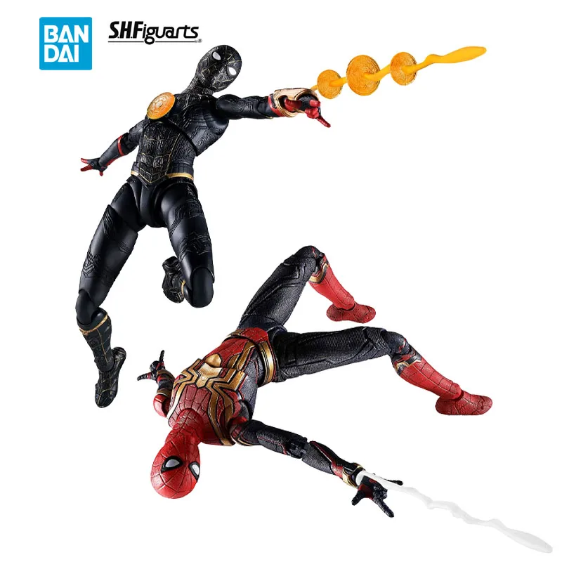 In Stock Original BANDAI SPIRITS SHFiguarts SPIDER MAN: NO WAY HOME SPIDER MAN BLACK AND GOLD SUIT INTEGRATED SUIT Action Model