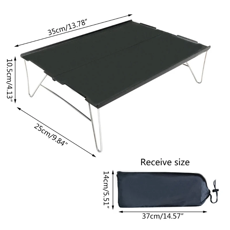 Алюминиевый легкий складной большой боковой столик для пикников в помещении и на