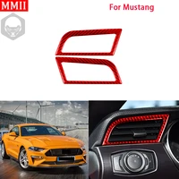 mmii real carbon fiber interiors 2pcs side air outlet frame cover trim stickers for ford mustang 2015 2022 car accessories
