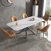 Nordic rock table small family Italian luxury dining chair minimalist dining table marble dining table rectangle