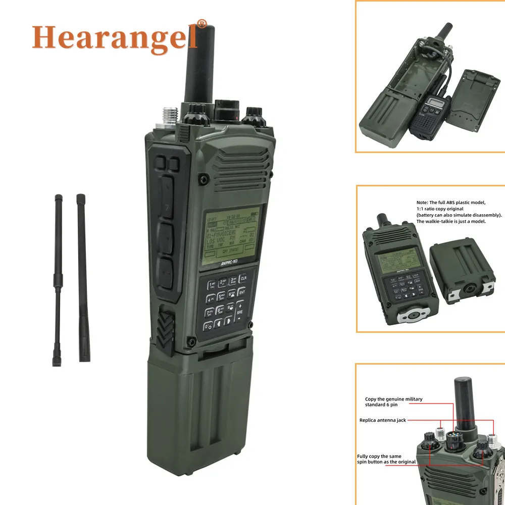 Hearangel Tactical PRC-163 Harris Military Radio Dummy Virtual Box Built-in Yaesu Vertex Plug for Tactical 6 Pin Ptt Adapter