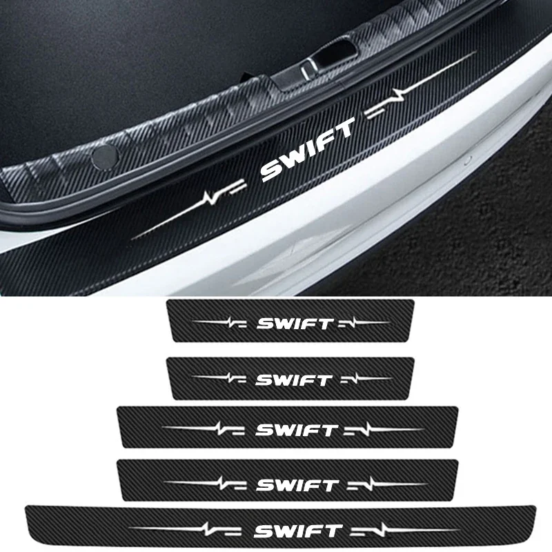 

Наклейки на порог салона автомобиля, защитная накладка на порог для Suzuki SWIFT, логотип, авто наклейки с царапинами, украшение