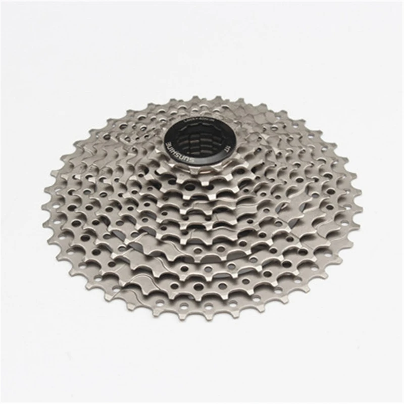 

SUNSHINE MTB Mountain Bike Large Tooth Freewheel 10 Speed 11-40/42T Silver Black Cassette Flywheel Bicycle Parts