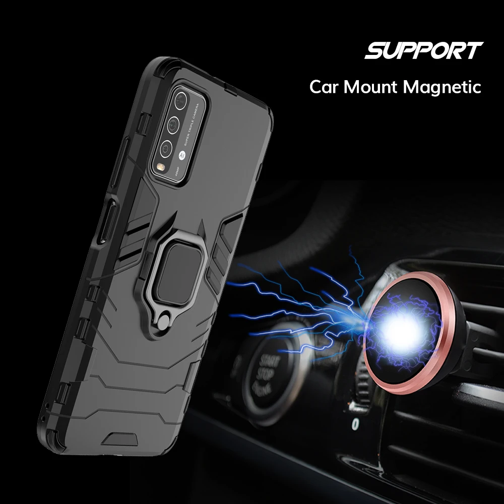 UFLAXE Original Shockproof Case for Xiaomi Redmi 9T 9A 9C Redmi 9 Power Back Cover Hard Casing with Ring Stand enlarge